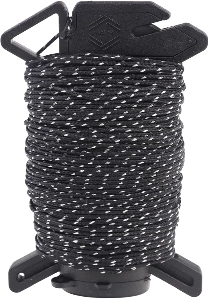 Atwood Rope Ready Rope™ Micro Cord Dispenser 125ft 100lb Test, Camping Gear Survival Tool, Built in Storage, Cutting Blad...