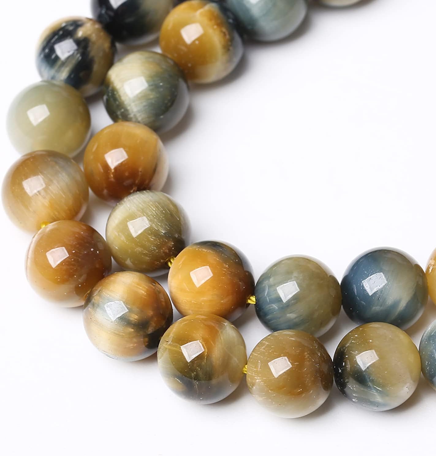 72Pcs 10mm AAAAA Tiger Eye Beads for Jewelry Making - Natural Stone Semi Precious Round Smooth Gemstones - Loose Spacer Beads - 32" 2 Strands