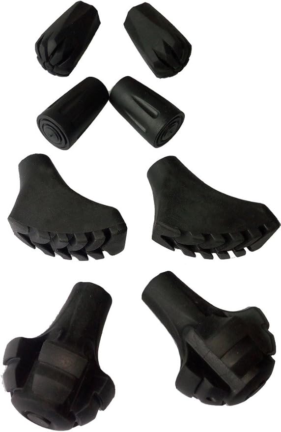 A ALAFEN Replacement Rubber Tips Set for Trekking Pole Walking Hiking Sticks Tips Protectors