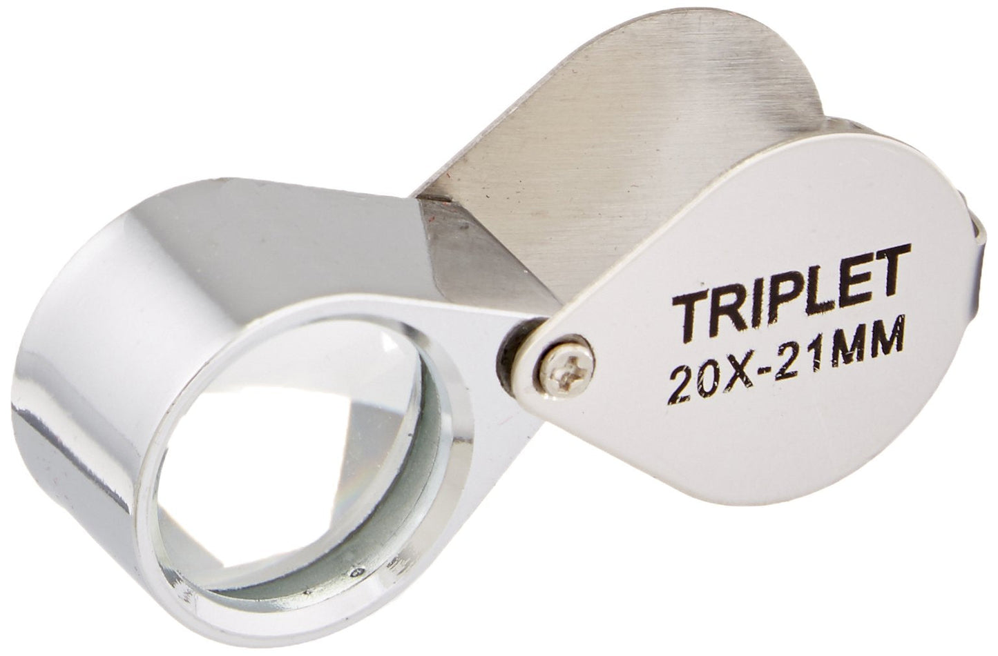 BlueDot Trading Mini 20 x 21mm Metal Folding Jeweler Loupe Eye Magnifier Magnifying Glass Triplet for Coin & Stamp Collectors, Reading Fine Print, Maps, and Jewelry Identification