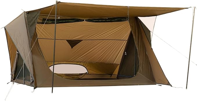 POMOLY Bushcraft Shelter Trekking Pole Tent 20D Nylon Ripstop, STOVEHUT Ultralight Backpacking Tent with Porch for Camping...