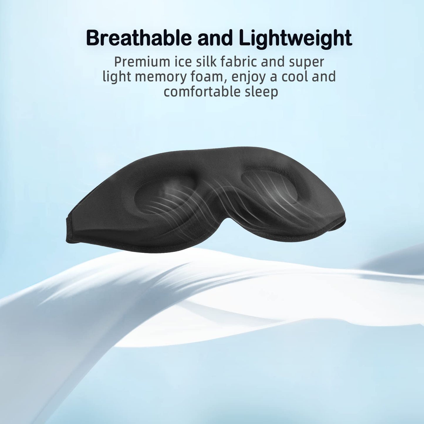 LitBear Sleep Mask for Side Sleeper Women Men, Eye Mask for Sleeping Light Blocking, 3D Contoured Cup Sleeping Mask, Soft Breathable Sleep Eye Mask with Adjustable Elastic Strap for Flight Nap