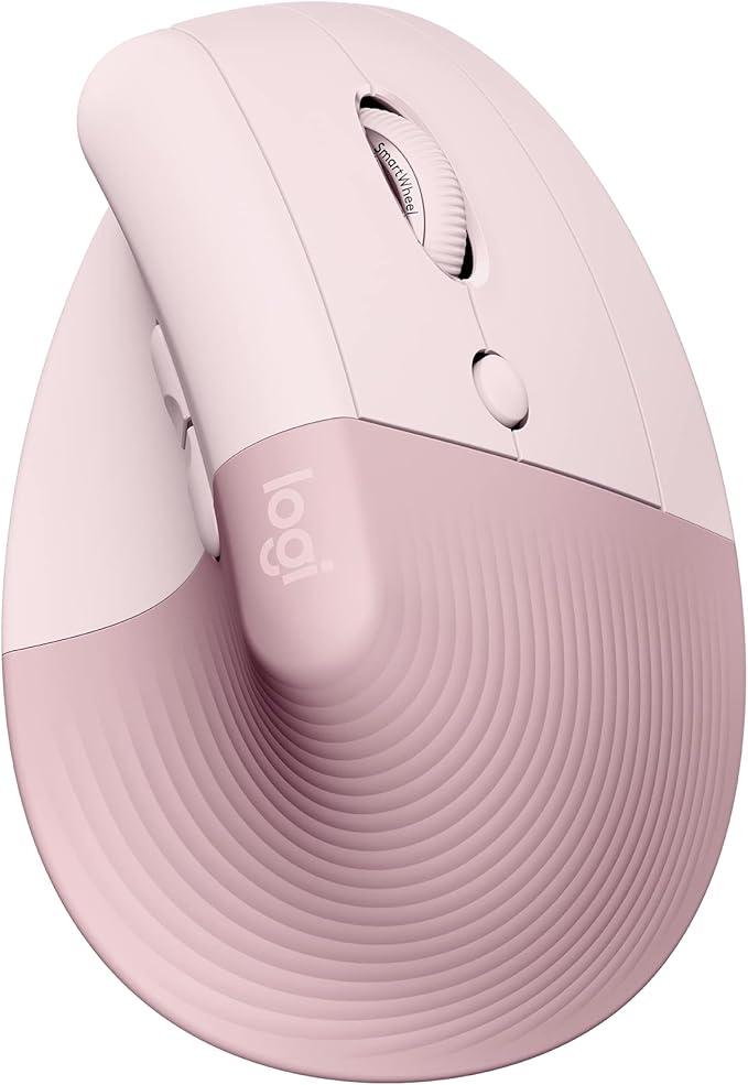 Logitech Lift Vertical Ergonomic Mouse, Wireless, Bluetooth or Logi Bolt USB Receiver, Quiet clicks, 4 Buttons, Compatible...
