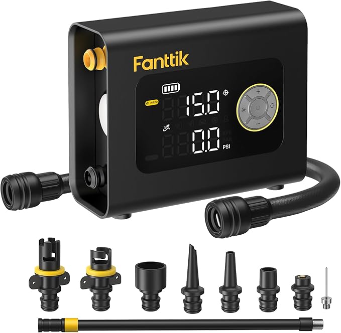 Fanttik X9 Cross 4X Portable Tire Inflator, Paddle Board Pump | Max 75PSI with Auto-Off, Deflation | Air Pump with Light a...