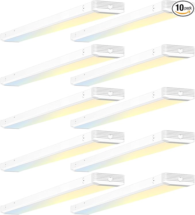 BBOUNDER 10 Pack 4FT LED Wraparound Light with 3CCT Selectable, 4000K/5000K/6500K, Super Bright 5500LM 50W 4 Foot Fluoresc...