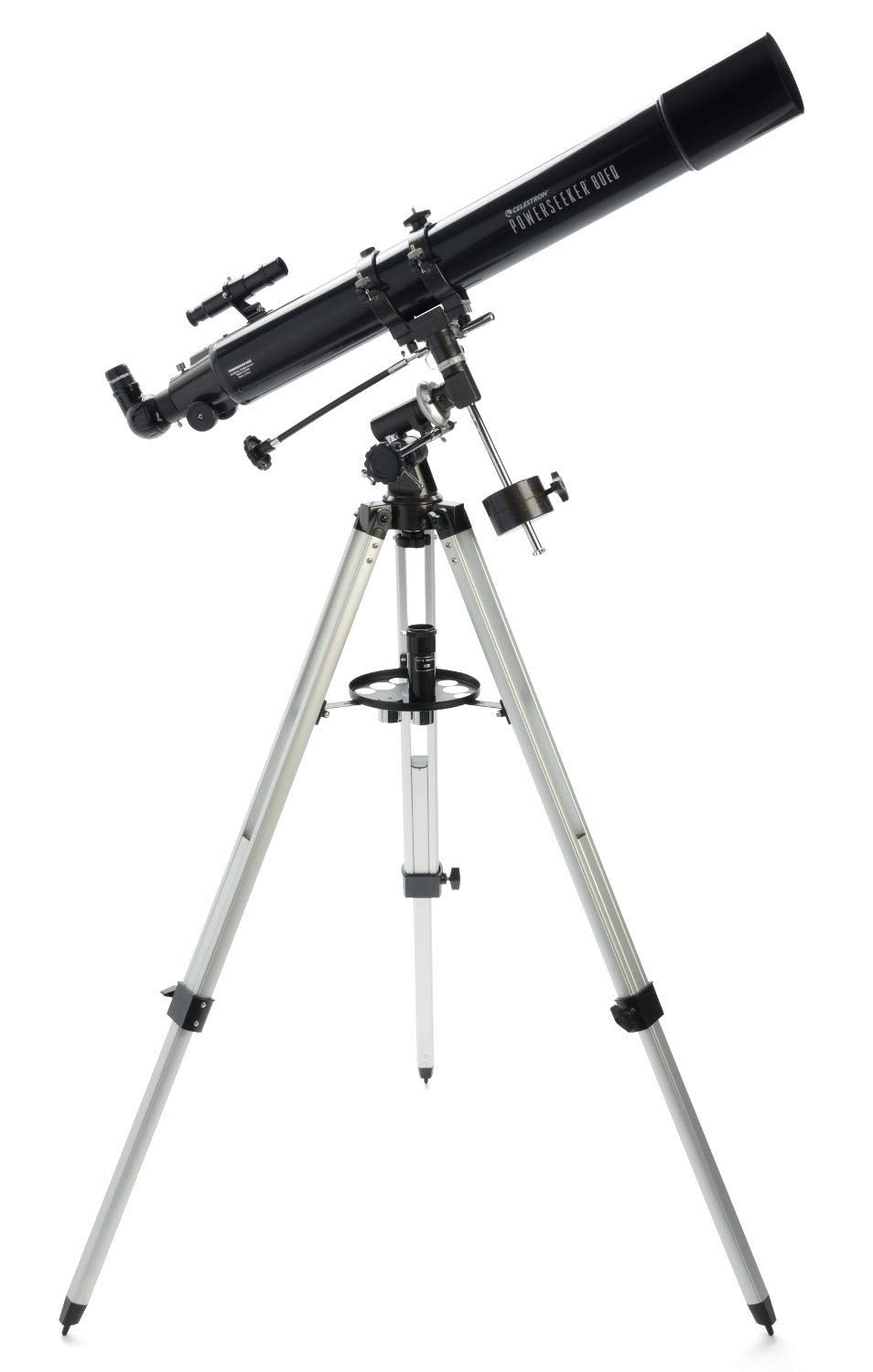 Celestron - PowerSeeker 80EQ Telescope - Manual German Equatorial Telescope for Beginners - Compact and Portable - Bonus Astronomy Software Package - 80mm Aperture