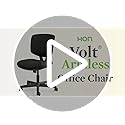 HON Volt Armless Office Chairs with Wheels, Ergonomic Adjustable Center-Tilt Recline, Fabric Back and Seat, Swivel Desk Ch...