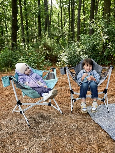 EVER ADVANCED Kids Hammock Chair Foldable, Kids Camping Chair with Stand Portable, Hammock Swing Chair with Cup Holder, Ch...
