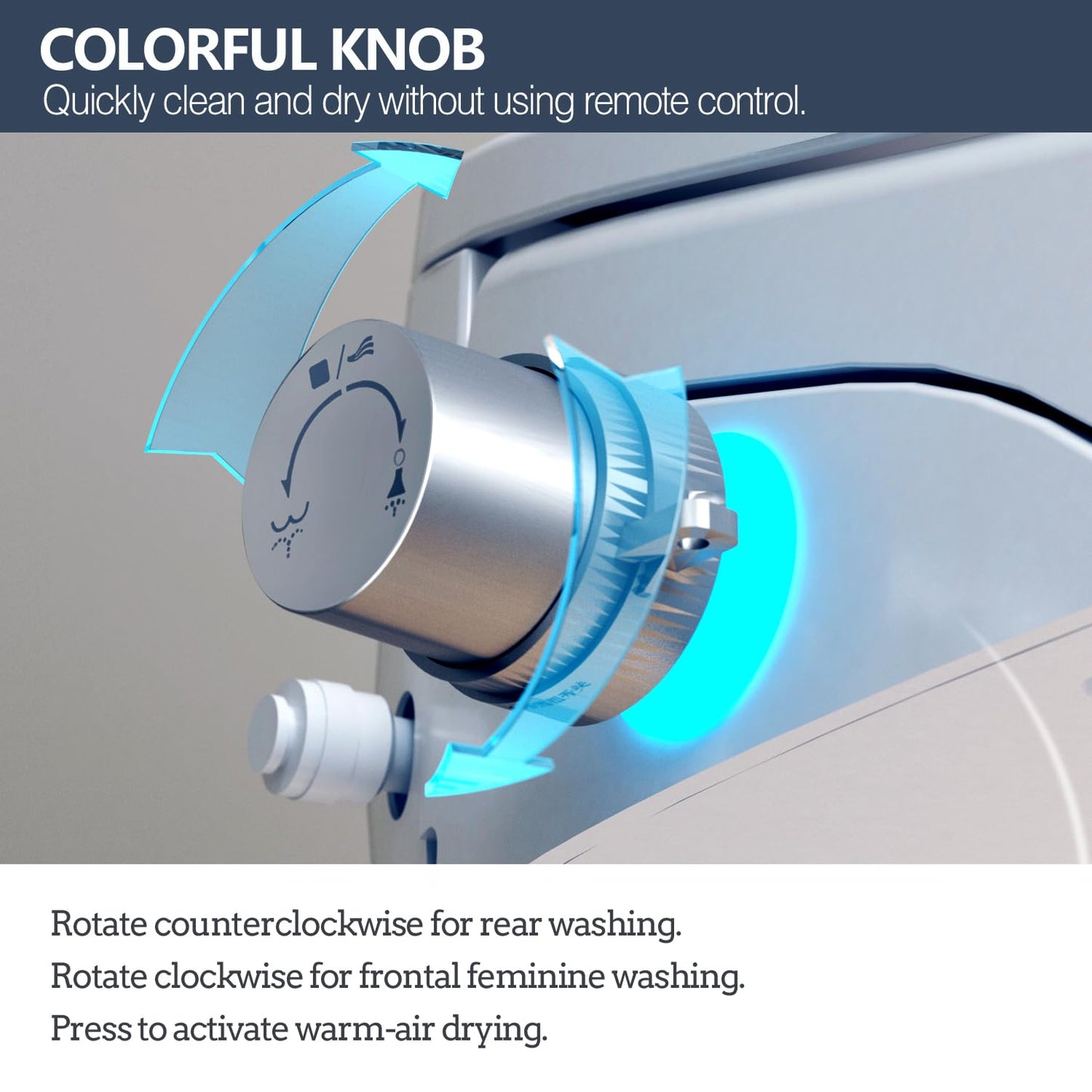 Bidet Toilet Seat with Warm Water Wash, Air Dryer, Heated Seat, Remote Control, LED Display, Self-Cleaning Nozzle, Night Light & Multiple Cleaning Modes (Elongated)