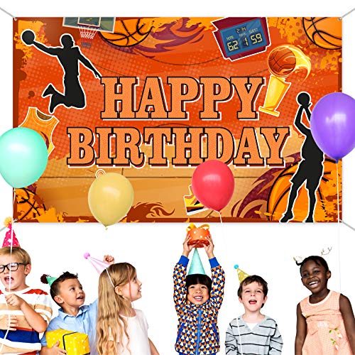 Boao Basketball Birthday Backdrop Happy Birthday Basketball Banner Party Decoration Sports Photography Background Supplies...