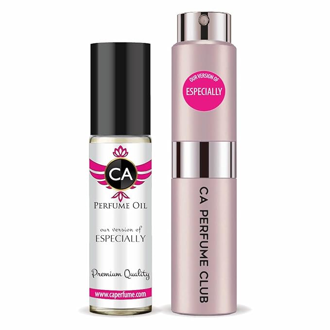 CA Perfume Duo Impression of Especially For Women Perfume Layering Set Long Lasting Travel Size EDP + Body Oil Roll-On Bottle 0.27 Fl Oz+0.33 Fl Oz
