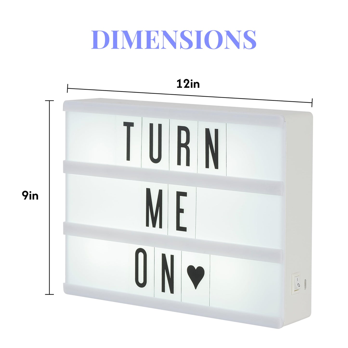 My Cinema Lightbox - 30x23cm Light Box with 100 Letters and Numbers - Personalised Light Box Sign