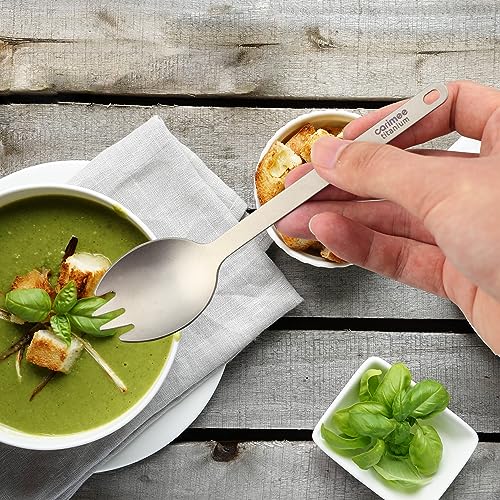Carimee Pure Titanium Camping Spork, Ultra-Light Eco-Friendly Portable Reusable Flatware for Outdoor Camping Backpacking H...