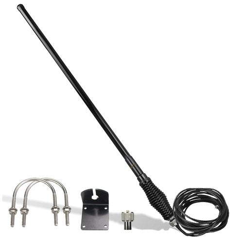 Retevis GMRS Mobile Antenna, Heavy Duty Fiberglass GMRS Antenna, 6.5dB 462-467MHz, Spring Base with 16ft RG-58U Coaxial Cable, Compatible with Midland Radio Retevis RT97 RA86(1Pack)