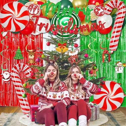 Kriyokiaa Friendsmas Christmas Party Decorations Merry Friends Christmas Party Decorations with Merry Friendsmas Banner, F...