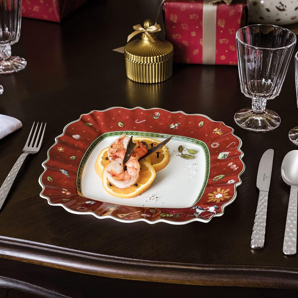 Villeroy & Boch Delight Square Dinner Plate, Red