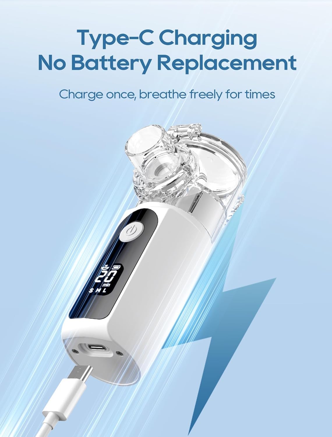Portable Nebulizer for Adults and Kids with Smart LED Display, 3 Modes & Auto-Cleaning, Handheld Nebulizer Machine for Home and Travel Use