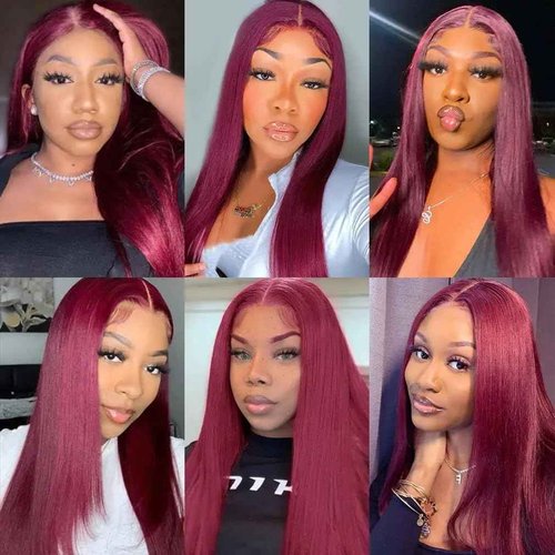 Vinmdonm 18 20 22 inch Burgundy Bundles Human Hair 99J Straight 3 Bundles 8A Brazilian Virgin Hair Extensions 99J Bundle 300g