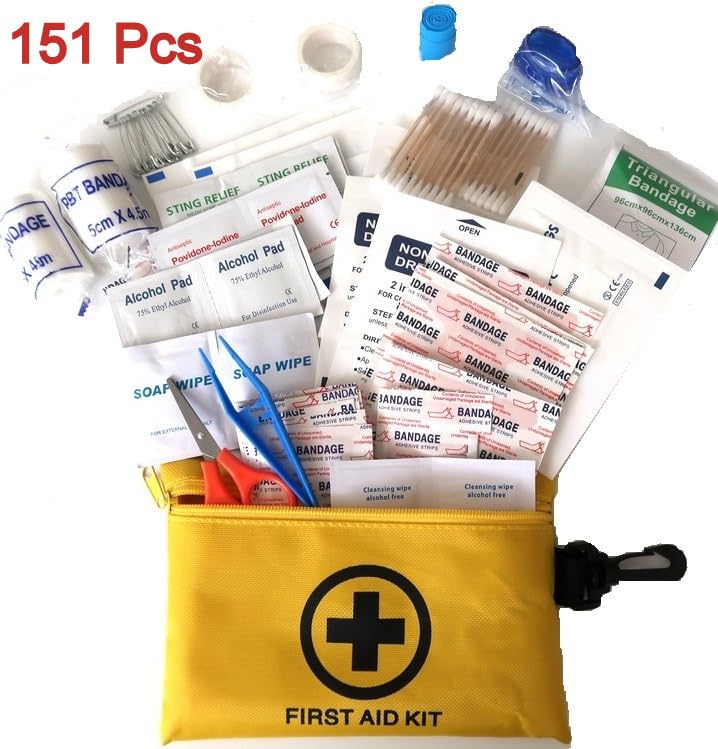 5 Packs 151 Pcs First Aid Kits Small for Survival Emergency Trauma Military Tactical Medical School Office Home Hunting Ca...