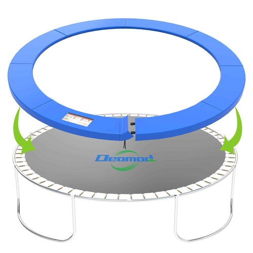 Deomod Trampoline Pad, 10FT 12FT 14FT Trampoline Replacement Safety Pad, Universal Trampoline Pads, Spring Cover, Waterproof, Tear Resistant, Round Arch Trampoline Accessories for Kids Adults, Blue