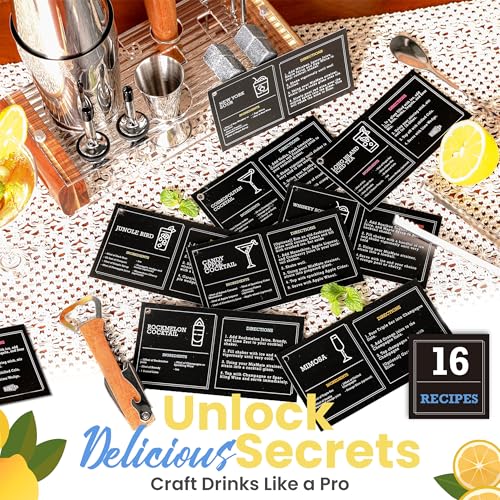 Mixology Bartender Kit with Stand - 15 Piece Bar Tool Set, Silver Bar Set Cocktail Shaker Set for Drink Mixing - Includes ...