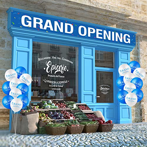 Large Grand Opening Banner 30 Pieces Latex Grand Opening Balloons Decorations 12 Inch Latex Balloons 18 x 118 Inch Retail ...