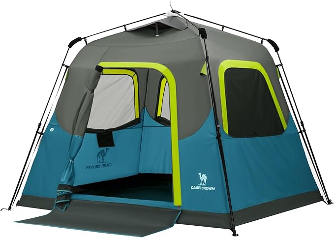 CAMEL CROWN Instant Tents for Camping 4-6 Person Tent Waterproof Easy Setup Sets Up in 60 Seconds Backpacking Tents with C...