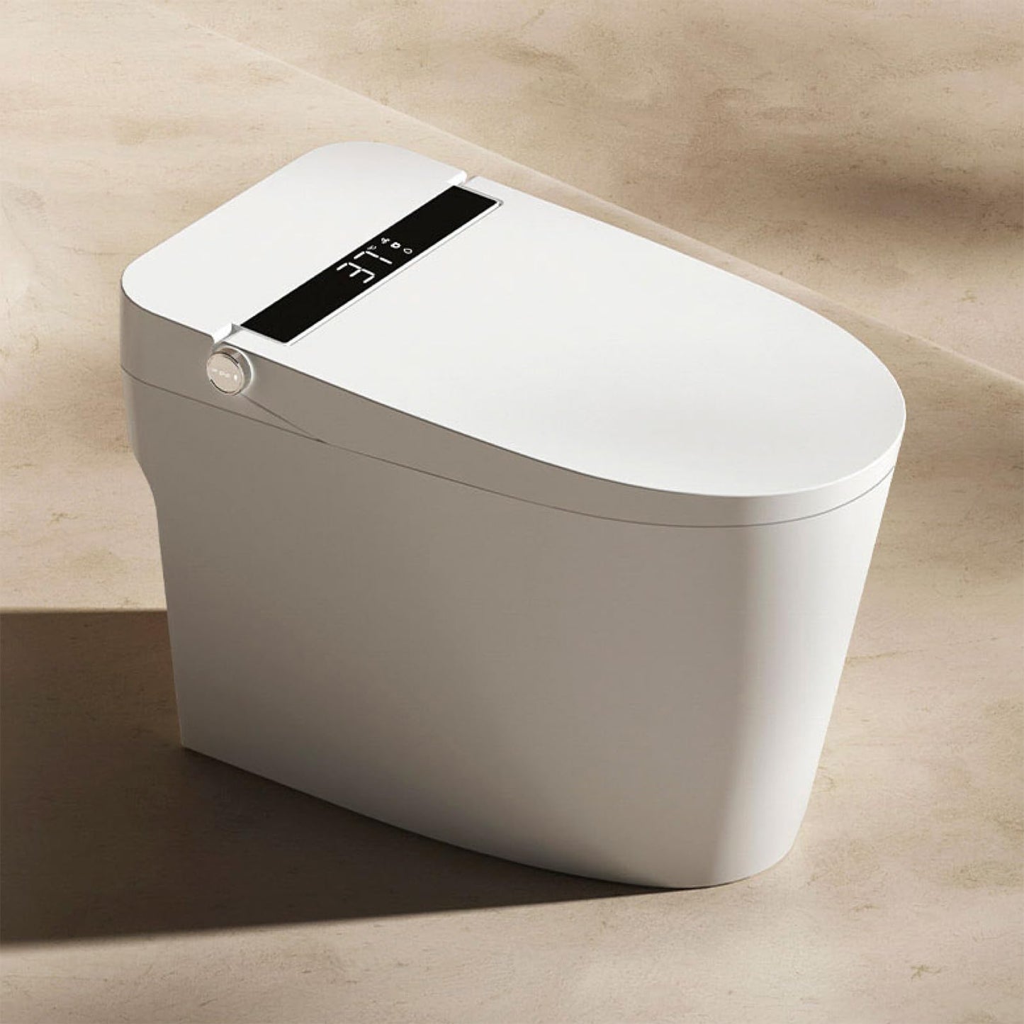 BONSAM Smart Toilet with Auto Open/Close Lid, Modern Toilet with Bidet Built In, Foam Shield, Auto Flush, Warm Water&Dryer, Self-Cleaning Heated Seat Toilet with Remote Control for Seniors & Families.