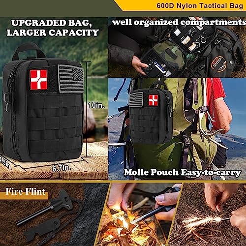 Abpir318 PCS Emergency Survival Kit, Survival Gear and Equipment First Aid Kit Med Supplies for Vehicles Travel Car Campin...