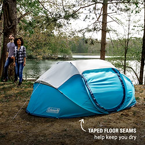 Coleman Pop-Up Instant Tent Sets Up in 10 Seconds, Portable & Lightweight 2/4 Person Weatherproof Camping Tent with Adjust...