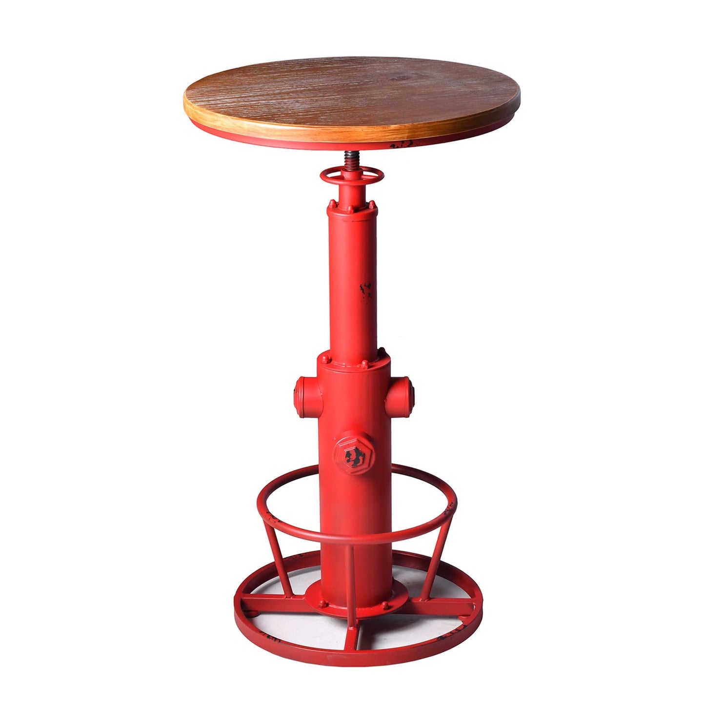 Topower Industrial Bar Table 38.58-48.43" Adjustable Pub Table Kitchen Dining Coffee Bistro Table Antique Red