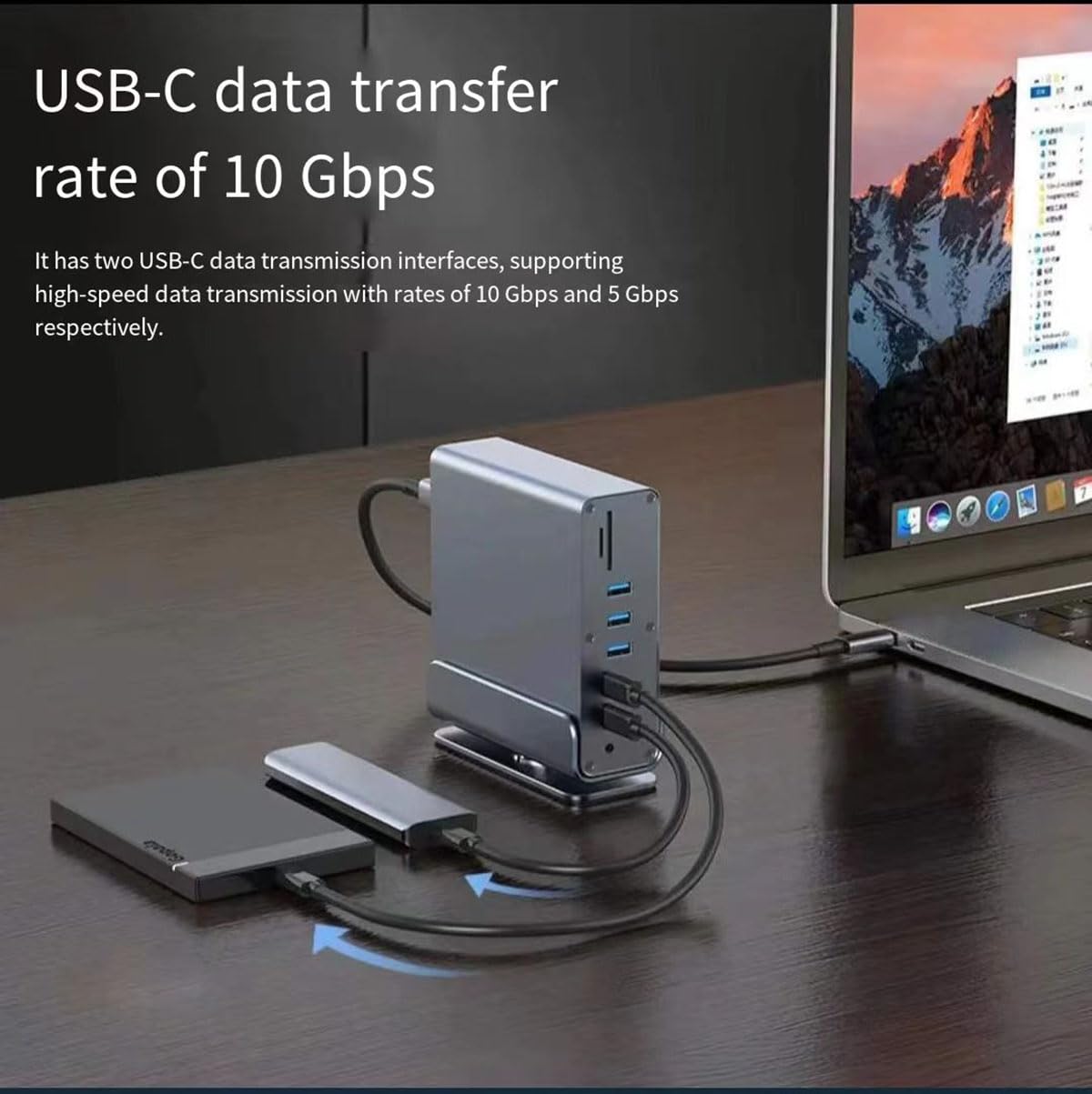 Docking Station for Asus TUF Gaming A17 A18 A15 A16 A14 F15 F16 F17 Dash 15 F15 Gaming Laptop,15-in-1 USB C with 360 ° Rotating Base, 2*4K HDMI and 1*DP, 10Gbps USB Port Transfer, RJ45, Audio, SD/TF