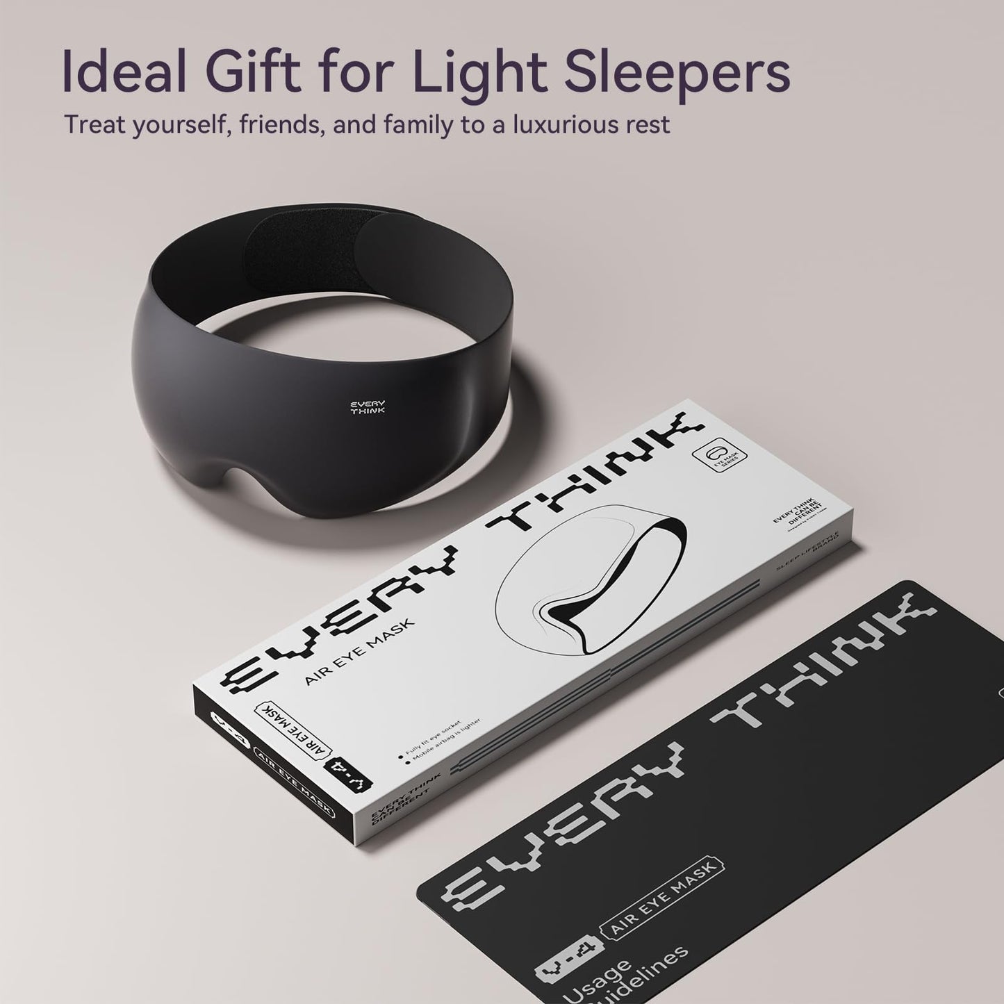EVERY THINK Ultimate Comfort Sleep Mask for Side Sleepers - 3D Zero Pressure & 100% Light Blocking Eye Mask for Sleeping, Adjustable & Breathable for Women Men, Travel Essentials (Black)