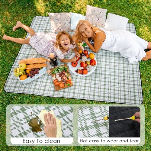 Outterra Picnic Blanket 80''x80'' Extra Large Outdoor Blanket, Waterproof, Sandproof, Machine Washable, Tear Resistant, Fo...