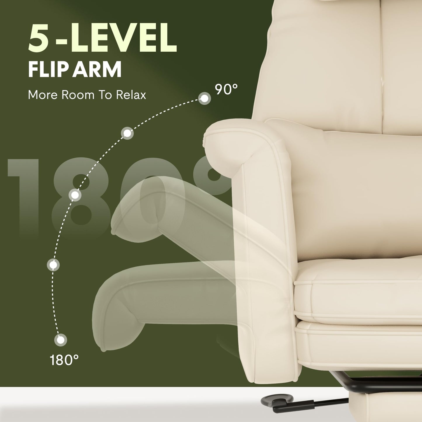 FLEXISPOT Oversized Big and Tall Office Chair, 180° Flip Armrests for Pets&Cross Legged, Computer Desk Chair with Footrest, Lounge Chairs for Home Office Gaming Working, ScratchSafe Air Leather, Beige