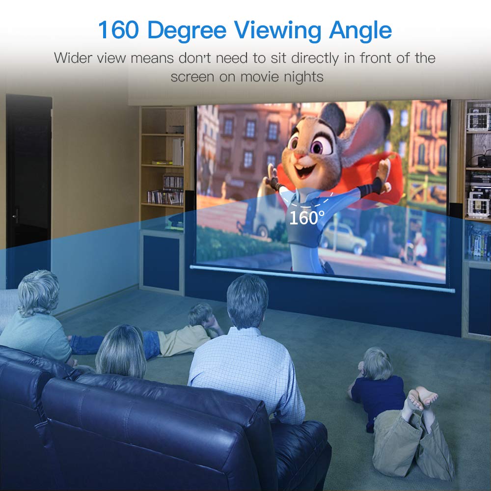 Motorized Projector Screen 100 inch 16:9 HD Diagonal Indoor and Outdoor Movie Screen with Remote Control for Family Home Office Theater, Black