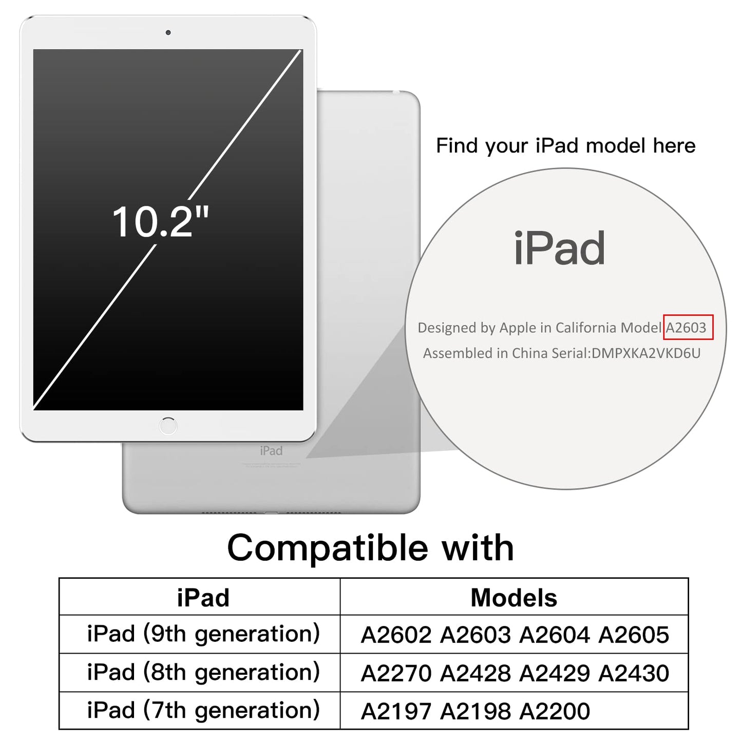 Jetech Case For Ipad 10.2-Inch, 9Th/8Th/7Th Generation (2021/2020/2019) With Pencil Holder, Multi-Angle Stand Soft Tpu Protectiv