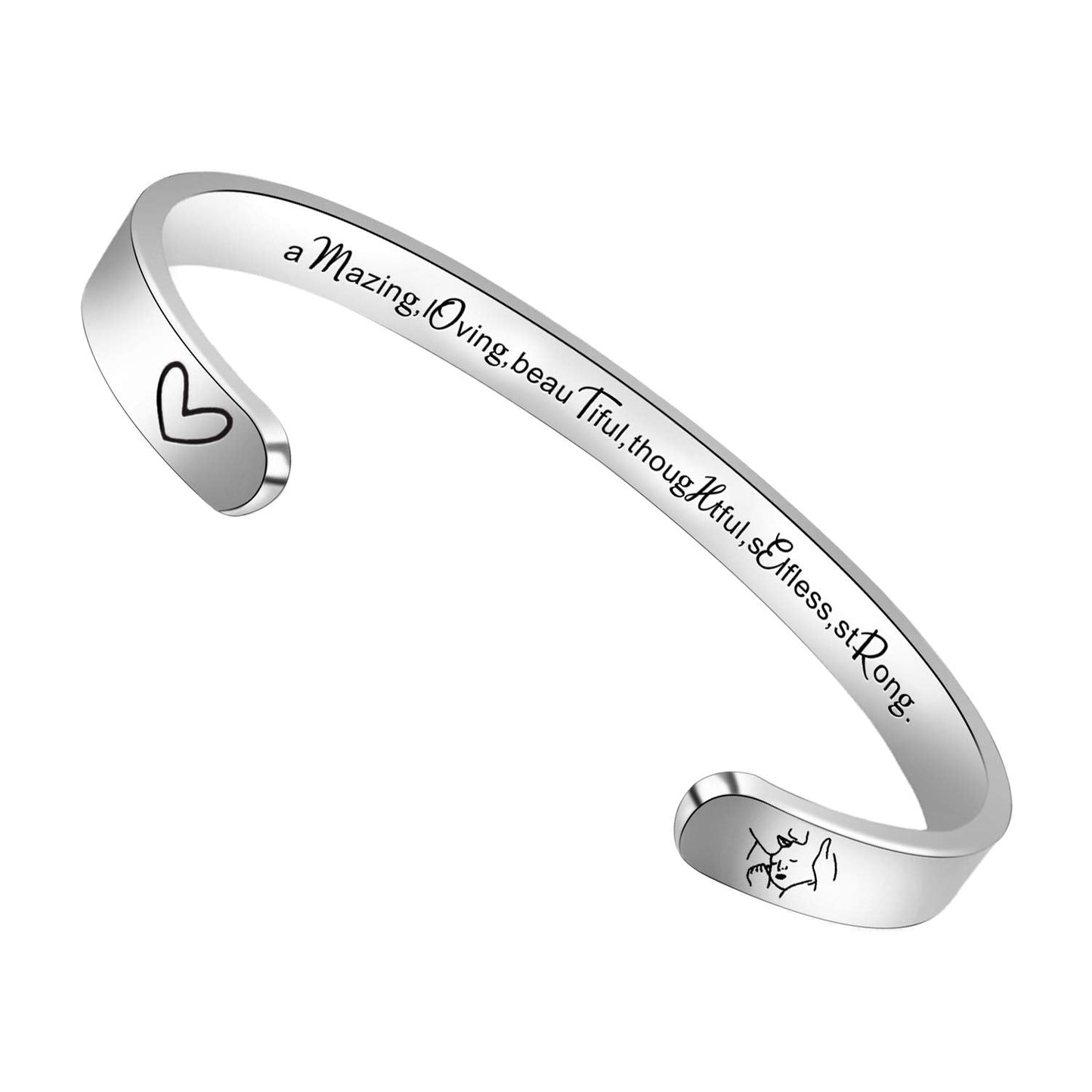 Btysun Gifts for Mom, Mother's Day Gifts for Mom Bracelets for Women Inspirational Gift for Moms from Son Cuff Bracelets Bangle