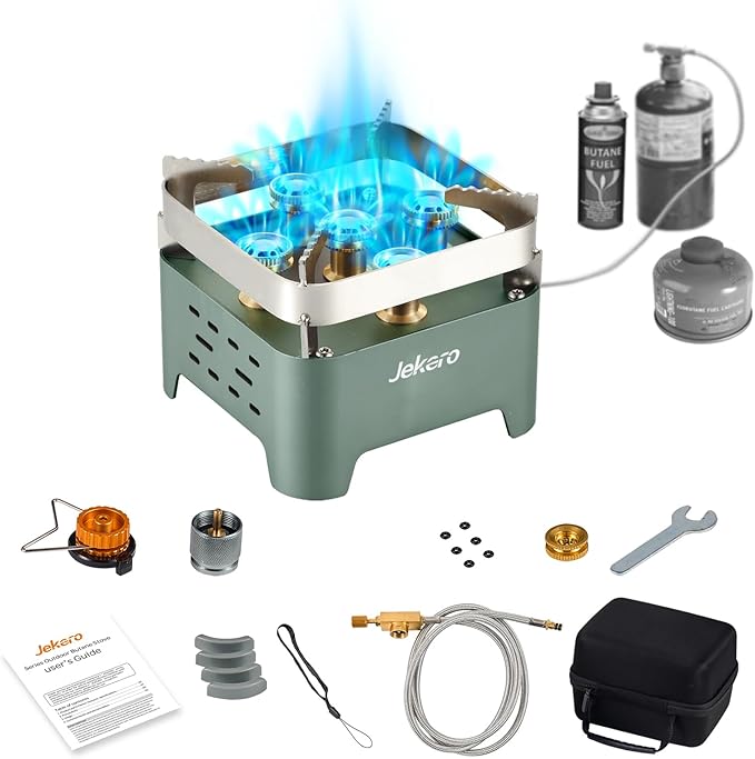 30,000 BTU Camping Stove, Portable Camp Stove Gas Stove,Windproof Small Propane Butane Stove, Stainless Steel, with Carryi...