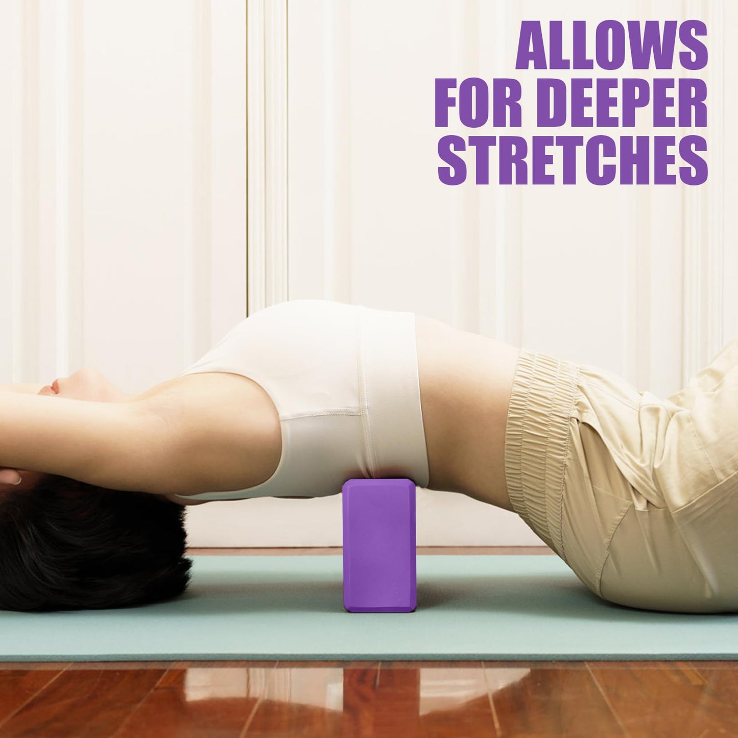 2 Pcs Yoga Blocks, 9"x6"x3" Foam Blocks Yoga Props for Pilates Stretching and Meditation Exercise Blocks Lightweight Yoga Essentials (Purple, normal)