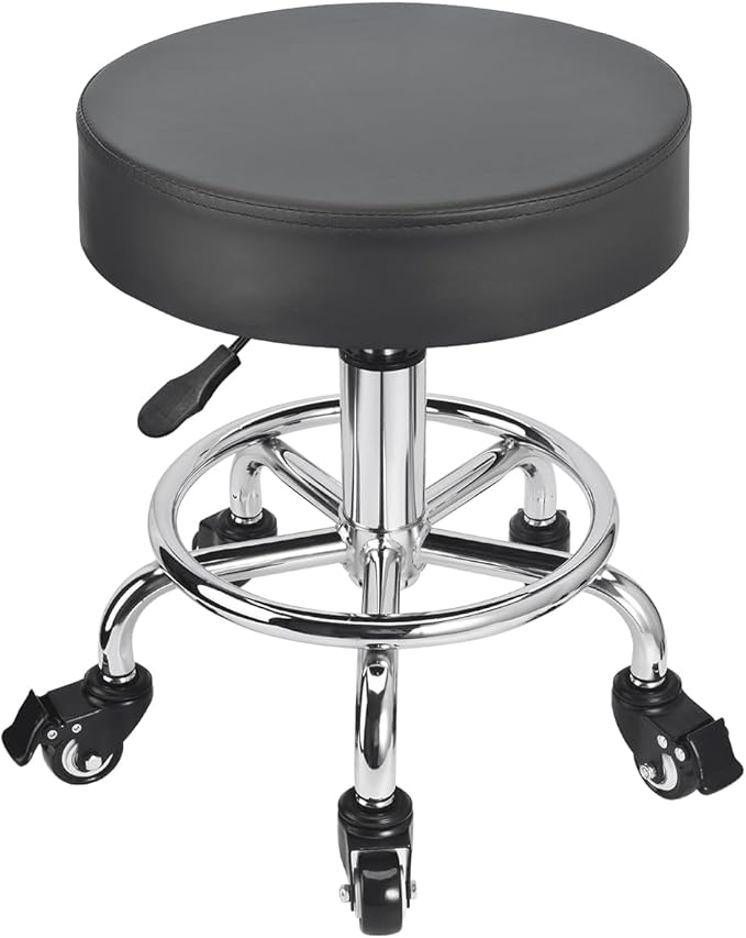 JOSTZHXIN Low Height Rolling Stool Height Adjustable Low Roller Seat, Swivel Small Chair Mechanic Stool, Short Stools for Home Office Garage Shop (Style 2)