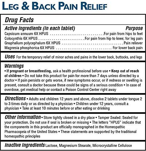 MagniLife Leg & Back Pain Relief Tablets,125 Ct, Fast-Acting Pain Relief Naturally Soothes Burning, Tingling & Stabbing Aches, Symptomatic or Preventative, Non-Habit Forming Quick-Dissolve Tablets