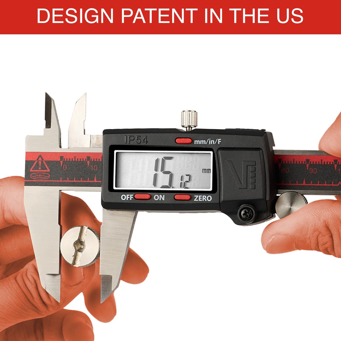 VINCA IP54 Grade Digital Caliper, DCLA-0605 6 Inch/150mm, Inch/Millimeter/Fraction Conversion, Stainless Steel, Large LCD Screen