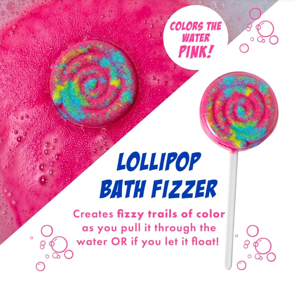 Mr Bubble Sweet Treats Bath Set, Lollipop Fizzer, Gummy Bear Bubble Bath, Bath Potion, Soap Stickers