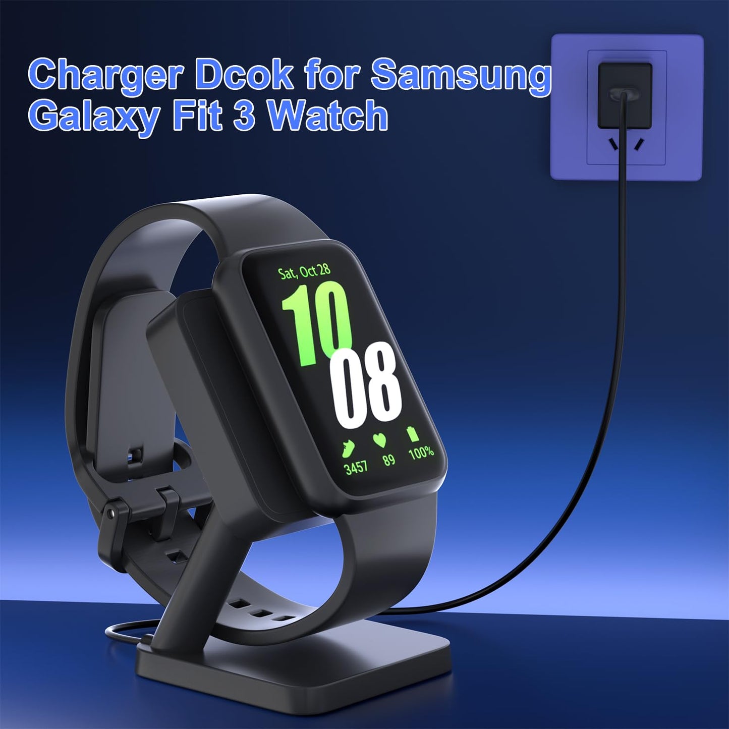 Gamorek Charging Station For Samsung Galaxy Fit 3, Replacement Smart Watch Charger 3.3Ft Usb Magnetic Charger Stand