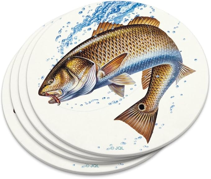 Redfish Fishing 4 Novelty Coaster Set