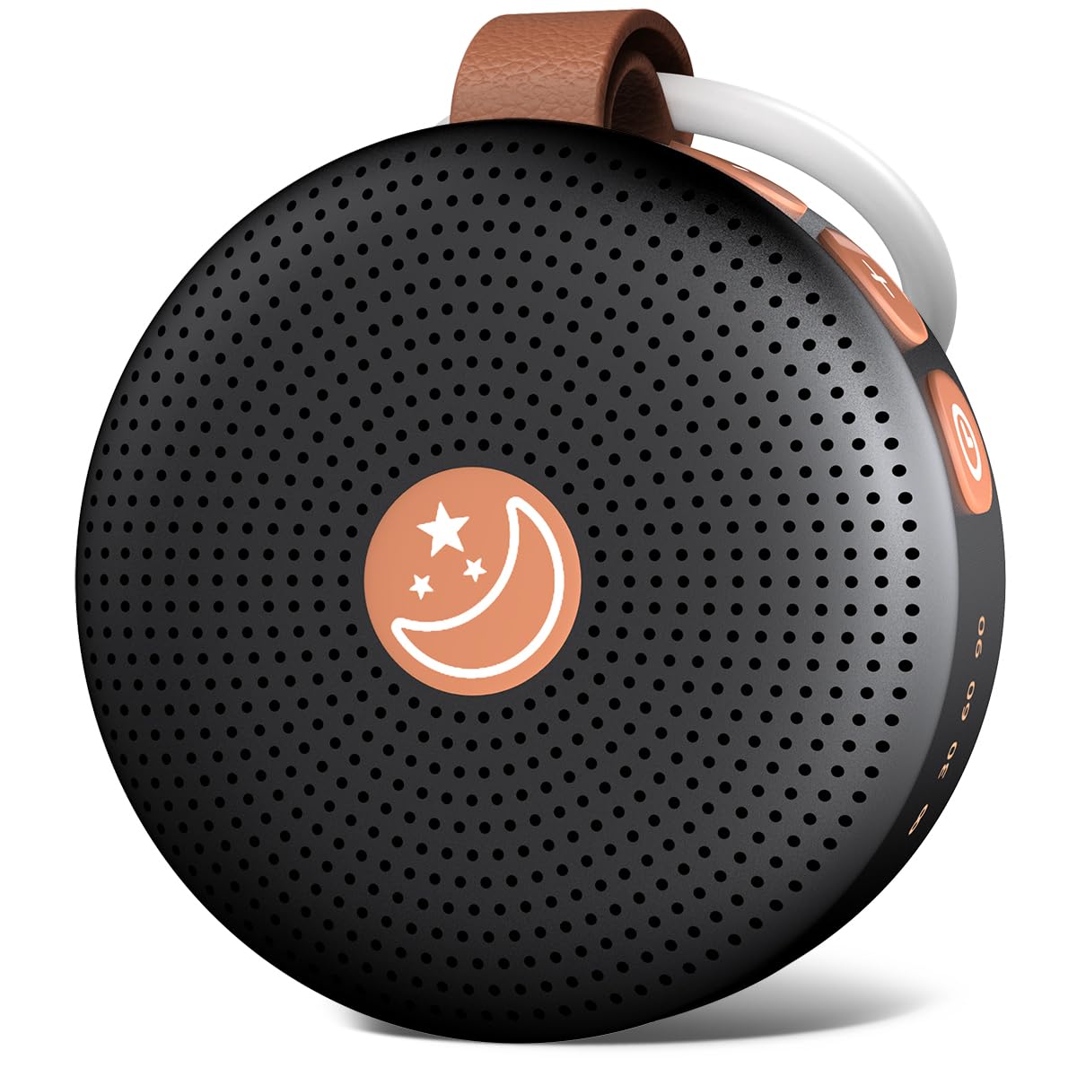 Mini Sound Machine Portable Baby White Noise Machine Brown Noise Machine 30 Soothing Sounds for Kids Adults Auto-Off Timer 32 Volume Levels Battery Sleep Machine for Home Office Privacy (Black)