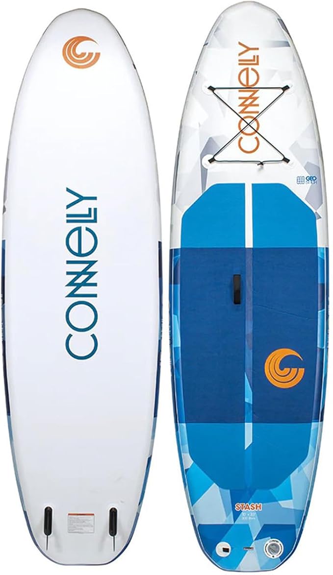 Connelly 10' Stash iSUP, 6" Board Package with Pump, Backpack Bag, 3 Peice Composite Paddle and Lightweight 14 lbs