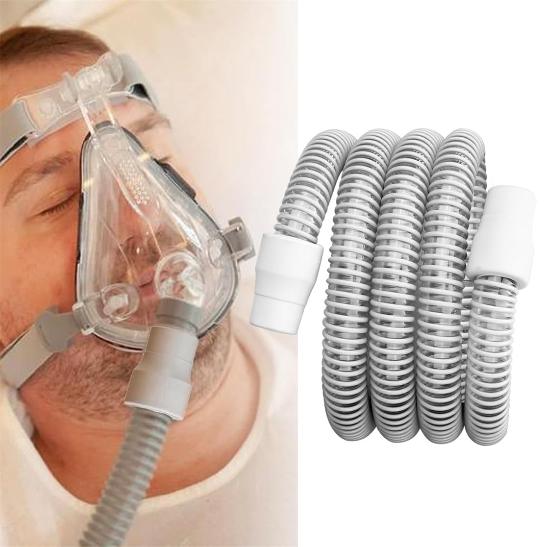 CPAP Hose 6 ft Universal CPAP Tubing Compatible with Most Machines Masks Lightweight Flexible Tube for Restful Sleep (1-Pack)