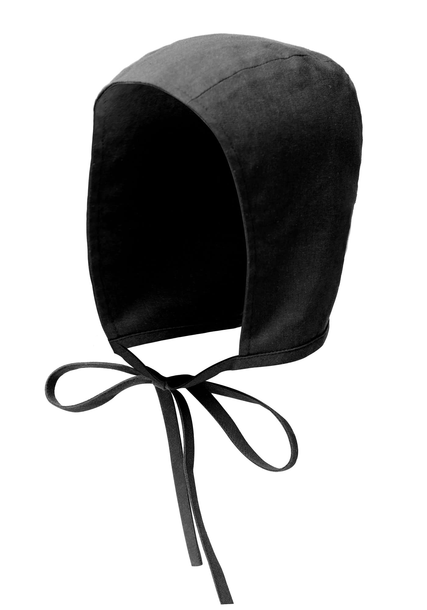 KUOIN Medieval Coif Cap Women's Victorian Hat Colonial Cosplay Headwear (Black)